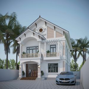 Mẫu biệt thự 2 tầng Tân cổ điển mái Thái đẹp cho gia đình