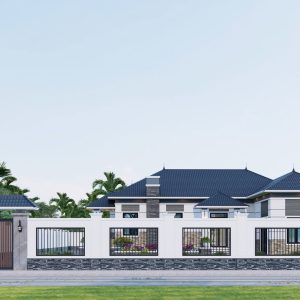 Mẫu nhà 1 tầng mái Nhật hiện đại sang trọng