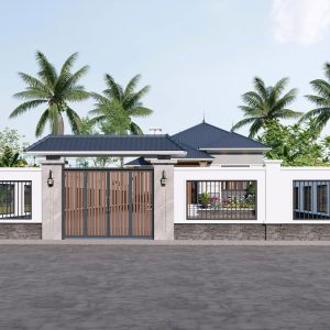 Mẫu nhà cấp 4 mái ngói Nhật hiện đại
